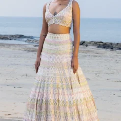 Ritika Mirchandani Pastel Embroidered Lehenga Set