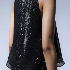 Shorshe Black Sequinned V-neck Top -Deals Drapizia Store 212sho15 3