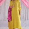 Shorshe Yellow Hand Embroidered Kaftan 1 Shorshe Yellow Hand Embroidered Kaftan -Deals Drapizia Store 217shor18 1 1