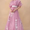 Mishru Pink Floral Embellished Skirt Set
