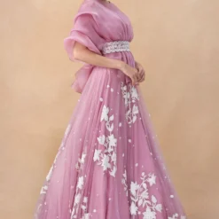 Mishru Pink Floral Embellished Skirt Set -Deals Drapizia Store 21923mis2 2