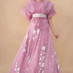 Mishru Pink Floral Embellished Skirt Set -Deals Drapizia Store 21923mis2 3