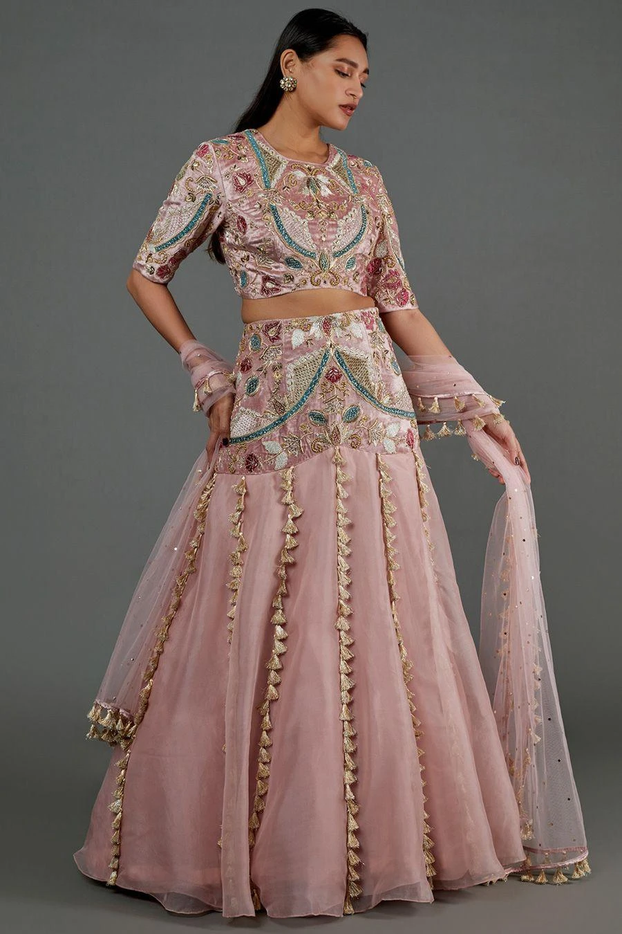 Payal Singhal Rose Pink Embellished Lehenga Set 3 Payal Singhal Rose Pink Embellished Lehenga Set