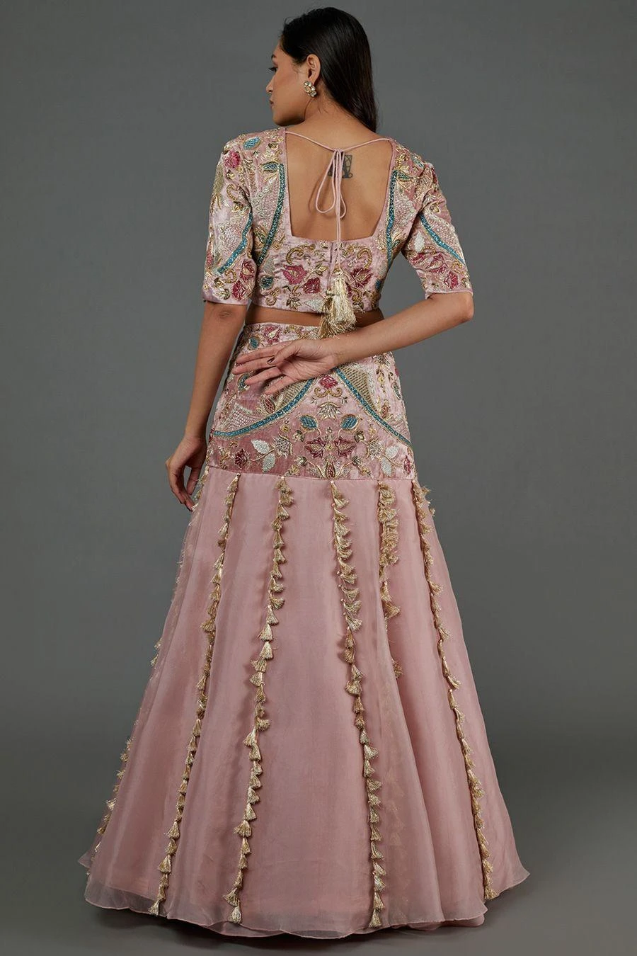 Payal Singhal Rose Pink Embellished Lehenga Set 6 Payal Singhal Rose Pink Embellished Lehenga Set - Image 4