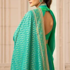 Tarun Tahiliani Green Draped Anarkali Set -Deals Drapizia Store 224ttc10 3