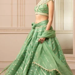 Tarun Tahiliani Green Cascade Drape Lehenga Set -Deals Drapizia Store 224ttc19 3