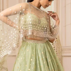 Tarun Tahiliani Jade Asymmetric Organza Brocade Lehenga Set -Deals Drapizia Store 224ttc26 3