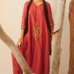 Sarang Kaur Pink Chanderi Kurta Set -Deals Drapizia Store 228sk16 3
