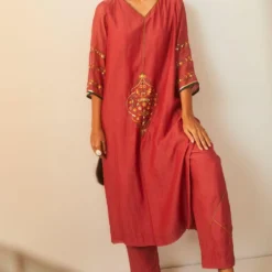 Sarang Kaur Pink Chanderi Kurta Set -Deals Drapizia Store 228sk16 4