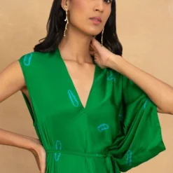Stephany Green Fold Dyed Draped Tunic Set 10 Stephany Green Fold Dyed Draped Tunic Set -Deals Drapizia Store 230523sy02 4