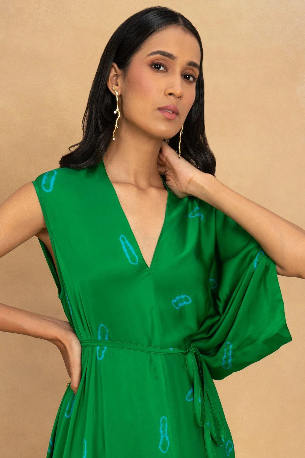 Stephany Green Fold Dyed Draped Tunic Set 6 Stephany Green Fold Dyed Draped Tunic Set - Image 4