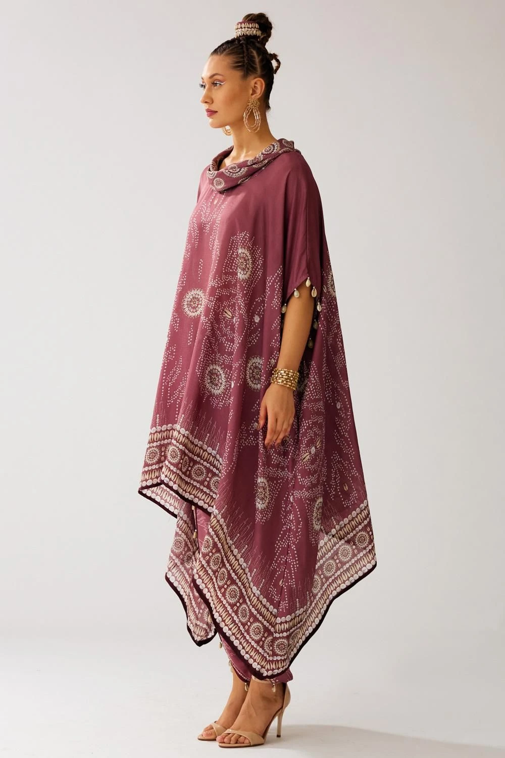 Rajdeep Ranawat Lavanya Vintage Rose Floral Kaftan Set 4 Rajdeep Ranawat Lavanya Vintage Rose Floral Kaftan Set - Image 2