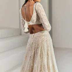 Ritika Mirchandani Ivory Embellished Web Design Lehenga Set -Deals Drapizia Store 235rm1 3