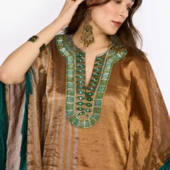 Heirloom By Rara Avis Antique Gold Hand Embroidered Kaftan -Deals Drapizia Store 23rh32 3