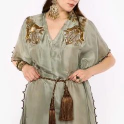Heirloom By Rara Avis Light Sage Hamsa Embroidered Kaftan -Deals Drapizia Store 23rh53 3