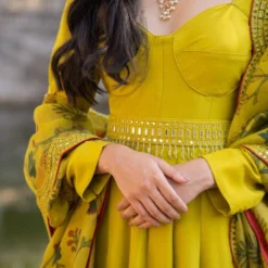 Archana Jaju Mustard Kalamkari Anarkali Set -Deals Drapizia Store 2411ajc2 4