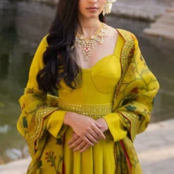 Archana Jaju Mustard Kalamkari Anarkali Set -Deals Drapizia Store 2411ajc2 5