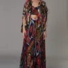 Saaksha & Kinni Abstract Printed Micro Pleated Kaftan Blouse