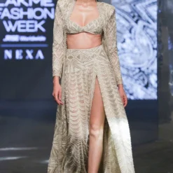 Ritika Mirchandani Ivory & Gold Geometric Embellished Jacket Set -Deals Drapizia Store 25423rm3 3