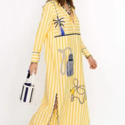 Rara Avis Yellow Hand Embellished Kaftan With A Hood 8 Rara Avis Yellow Hand Embellished Kaftan With A Hood -Deals Drapizia Store 25ra7 2