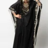 Heirloom By Rara Avis Black & Silver Hamsa Embroidered Kaftan 2 Heirloom By Rara Avis Black & Silver Hamsa Embroidered Kaftan -Deals Drapizia Store 25rah14 1