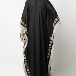 Heirloom By Rara Avis Black & Silver Hamsa Embroidered Kaftan -Deals Drapizia Store 25rah14 3