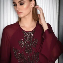 Rohit Gandhi + Rahul Khanna Burgundy Embroidered Top 8 Rohit Gandhi + Rahul Khanna Burgundy Embroidered Top -Deals Drapizia Store 25tp19 3