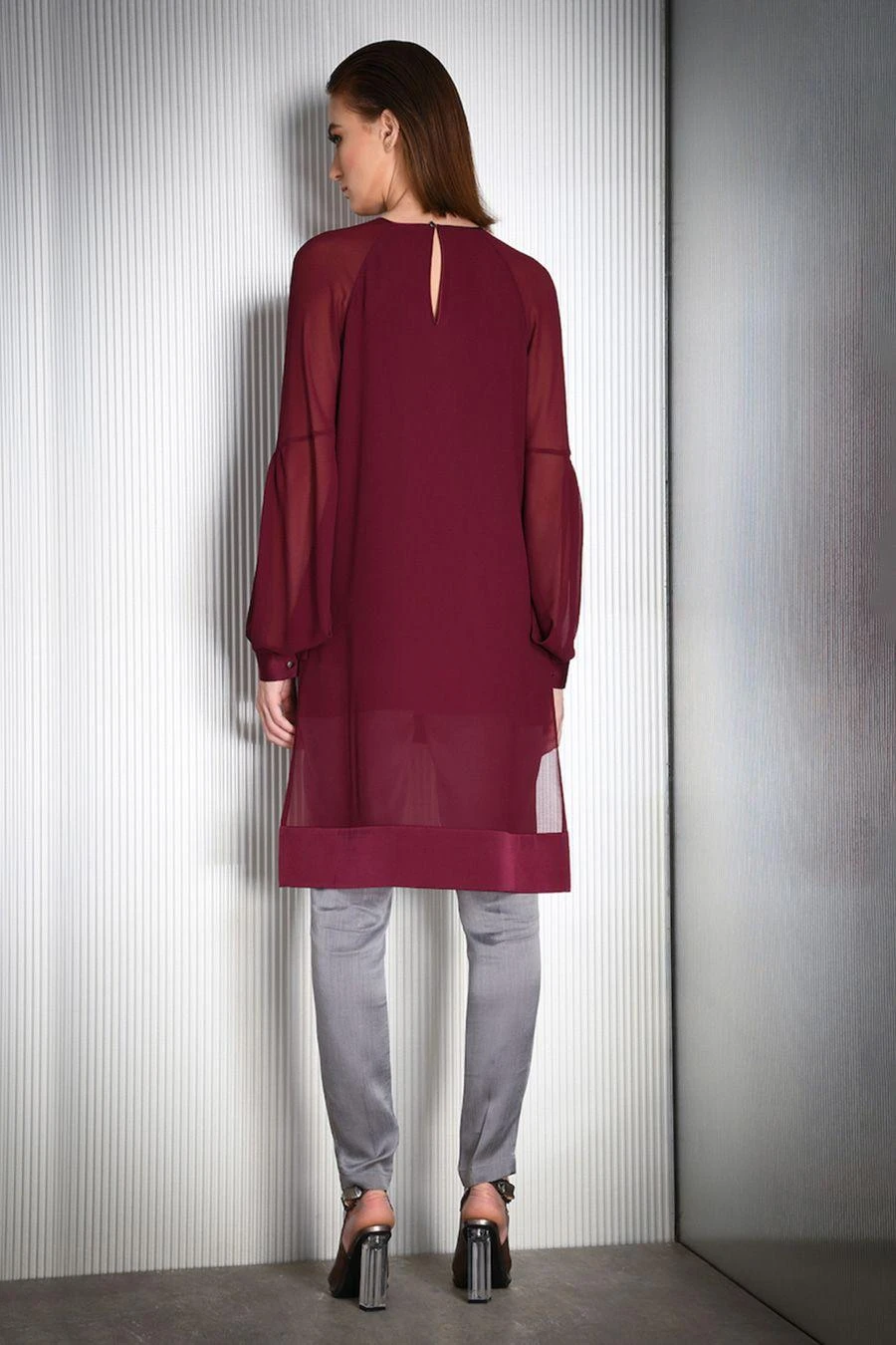 Rohit Gandhi + Rahul Khanna Burgundy Embroidered Top 6 Rohit Gandhi + Rahul Khanna Burgundy Embroidered Top - Image 4