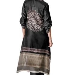 Krishna Mehta Black Geometric Hand Block Printed Tunic -Deals Drapizia Store 264kmw1 3