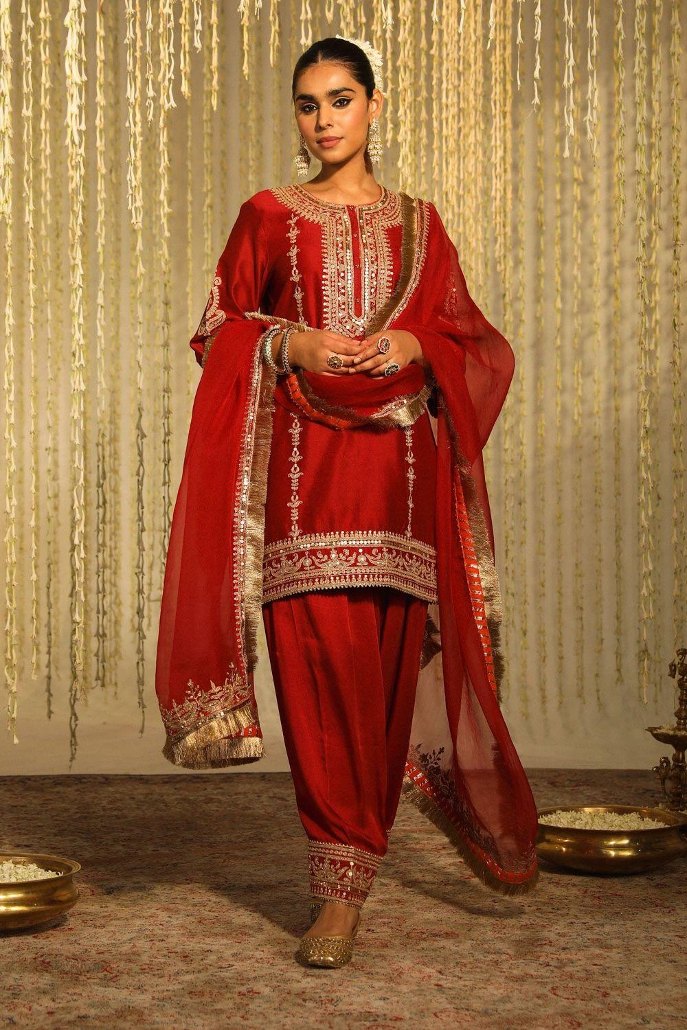 Sheetal Batra Mehak Vibrant Red Floral Embellished Kurta Set 3 Sheetal Batra Mehak Vibrant Red Floral Embellished Kurta Set