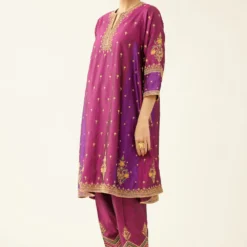 KORA Sangria & Plum Purple Short Kalidar Kurta Set -Deals Drapizia Store 27923ka10 3