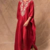 Jayanti Reddy Maroon Embroidered Kaftan