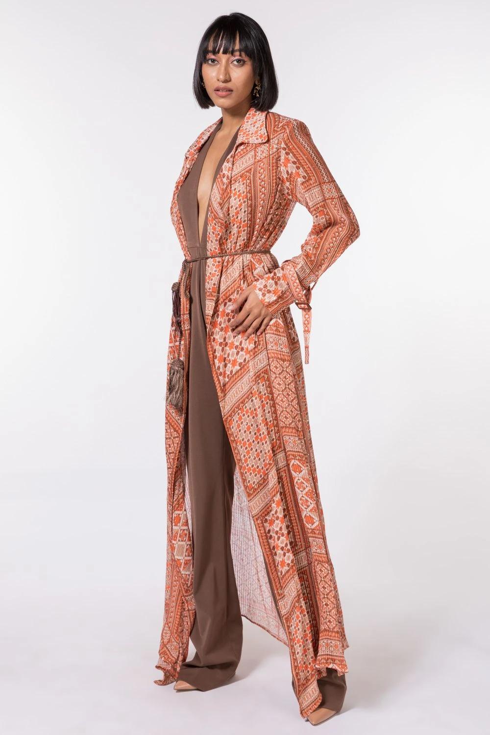 Nikita Mhaisalkar Dark Tan Halter Neck Jumpsuit 4 Nikita Mhaisalkar Dark Tan Halter Neck Jumpsuit - Image 2