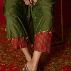 Pooja Keyur Olive Green Embroidered Kaftan Set -Deals Drapizia Store 2910pk02 4