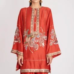Aisha Rao Pavni Intense Red Floral Embellished Kurta Set -Deals Drapizia Store 291223aw10 4