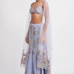 Aisha Rao Wisteria Livid Blue Floral Embellished Lehenga Set -Deals Drapizia Store 291223aw13 4