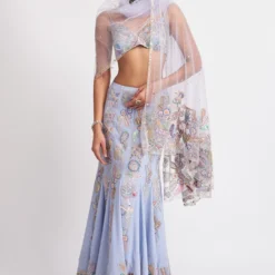 Aisha Rao Wisteria Livid Blue Floral Embellished Lehenga Set -Deals Drapizia Store 291223aw13 5