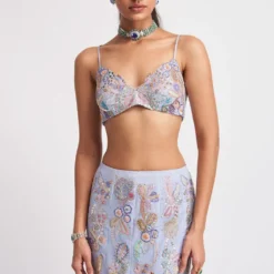 Aisha Rao Wisteria Livid Blue Floral Embellished Lehenga Set -Deals Drapizia Store 291223aw13 6