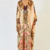 Rajdeep Ranawat Warm Blush Printed Kaftan With Jeweled Waist