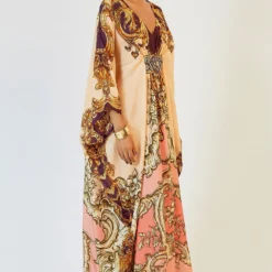 Rajdeep Ranawat Warm Blush Printed Kaftan With Jeweled Waist -Deals Drapizia Store 2912rd15 2