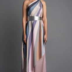 Amit Aggarwal Pebble Sunray Asymmetric Starburst Top