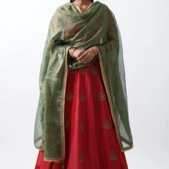 Rhua Deep Red Embroidered Lehenga Set