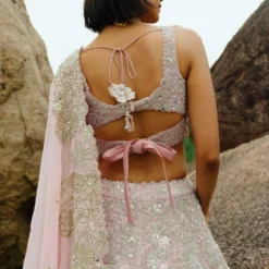 Mishru Champagne Pink Floral Embroidered Lehenga Set -Deals Drapizia Store 297misro34 3