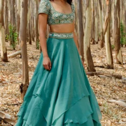 Mishru Teal Green Hand Embroidered Lehenga Set -Deals Drapizia Store 297misro6 2