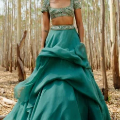 Mishru Teal Green Hand Embroidered Lehenga Set -Deals Drapizia Store 297misro6 4