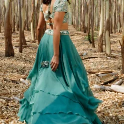 Mishru Teal Green Hand Embroidered Lehenga Set -Deals Drapizia Store 297misro6 5