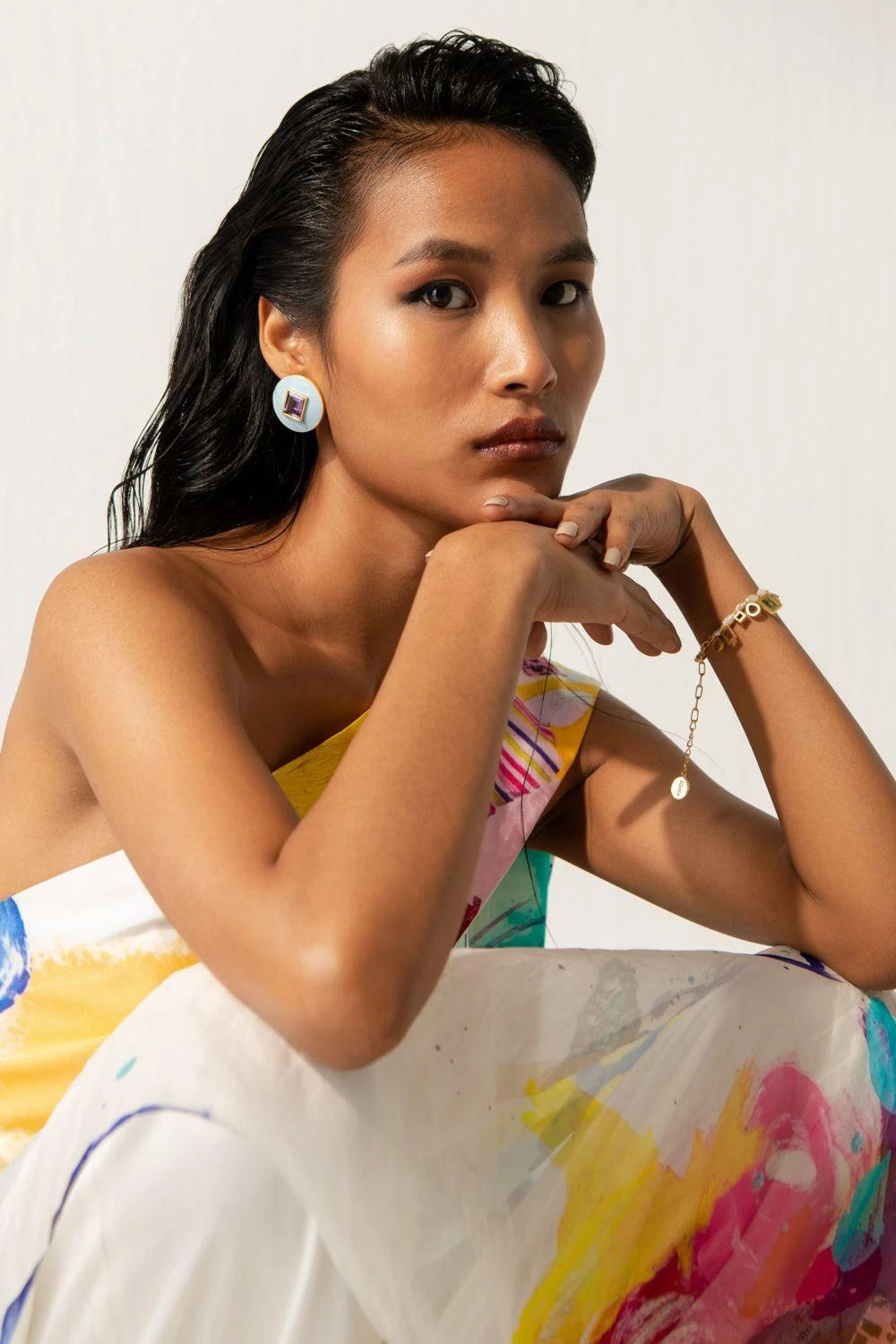 Richa Khemka White One Shoulder Jumpsuit & Drape 5 Richa Khemka White One Shoulder Jumpsuit & Drape - Image 3