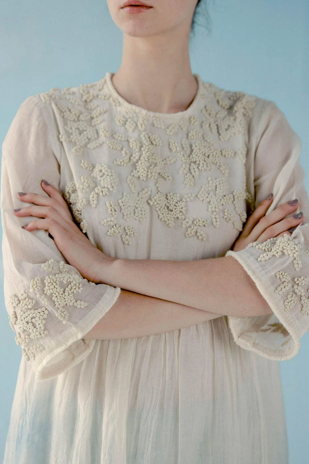 ILK Blue Ombre Floral Embroidered Kurta 4 ILK Blue Ombre Floral Embroidered Kurta - Image 2