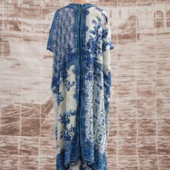 Rajdeep Ranawat Blue Majida V-neck Floral Kaftan -Deals Drapizia Store 3103rr09 6