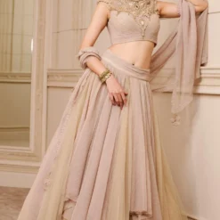 Tarun Tahiliani Gold Draped Lehenga Set